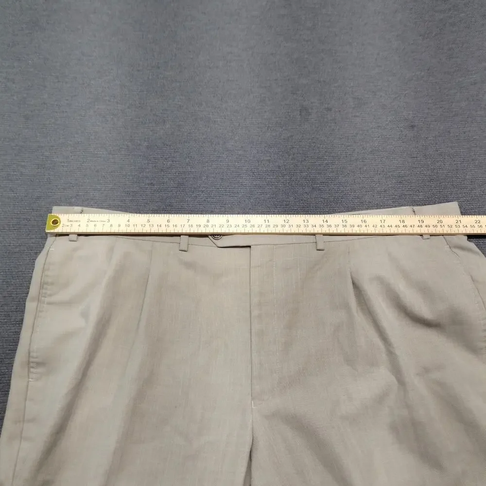 Lauren Ralph Lauren Mens Trousers 42x32 Flat Front Dress Pants Tan Easy Care 42